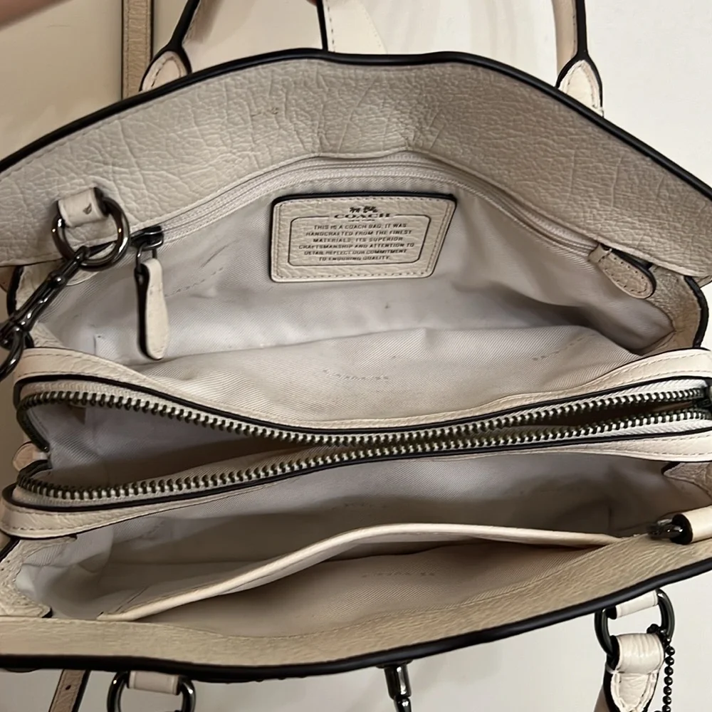 Coach Mercer Satchel 24 Bandana Rivets Chalk F55634 - Picture 6 of 15